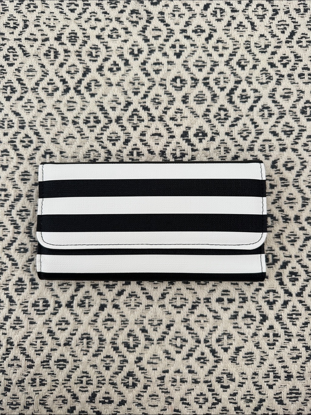 Striped Black and White Women's Wallet - Versatile Everyday Style